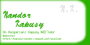 nandor kapusy business card